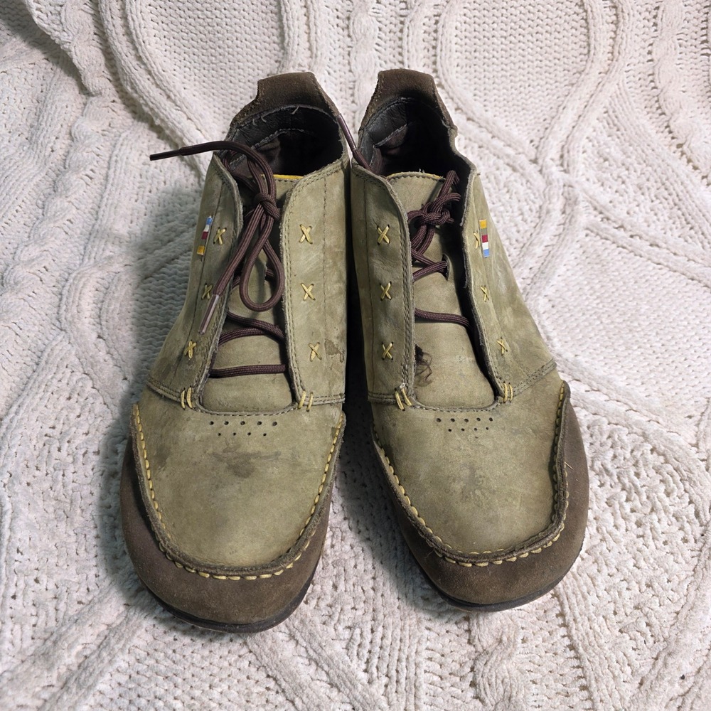 The North Face Ballard Lace Up Chukka Boots Olive Green Leather Mens 9.5 - Picture 2 of 7